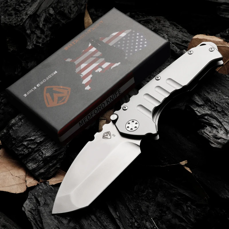 Medford-d2 Steel Heavy duty folding knife Field tactical hunting knife Emergency rescue tool Mountain Fishing camping sharp frui