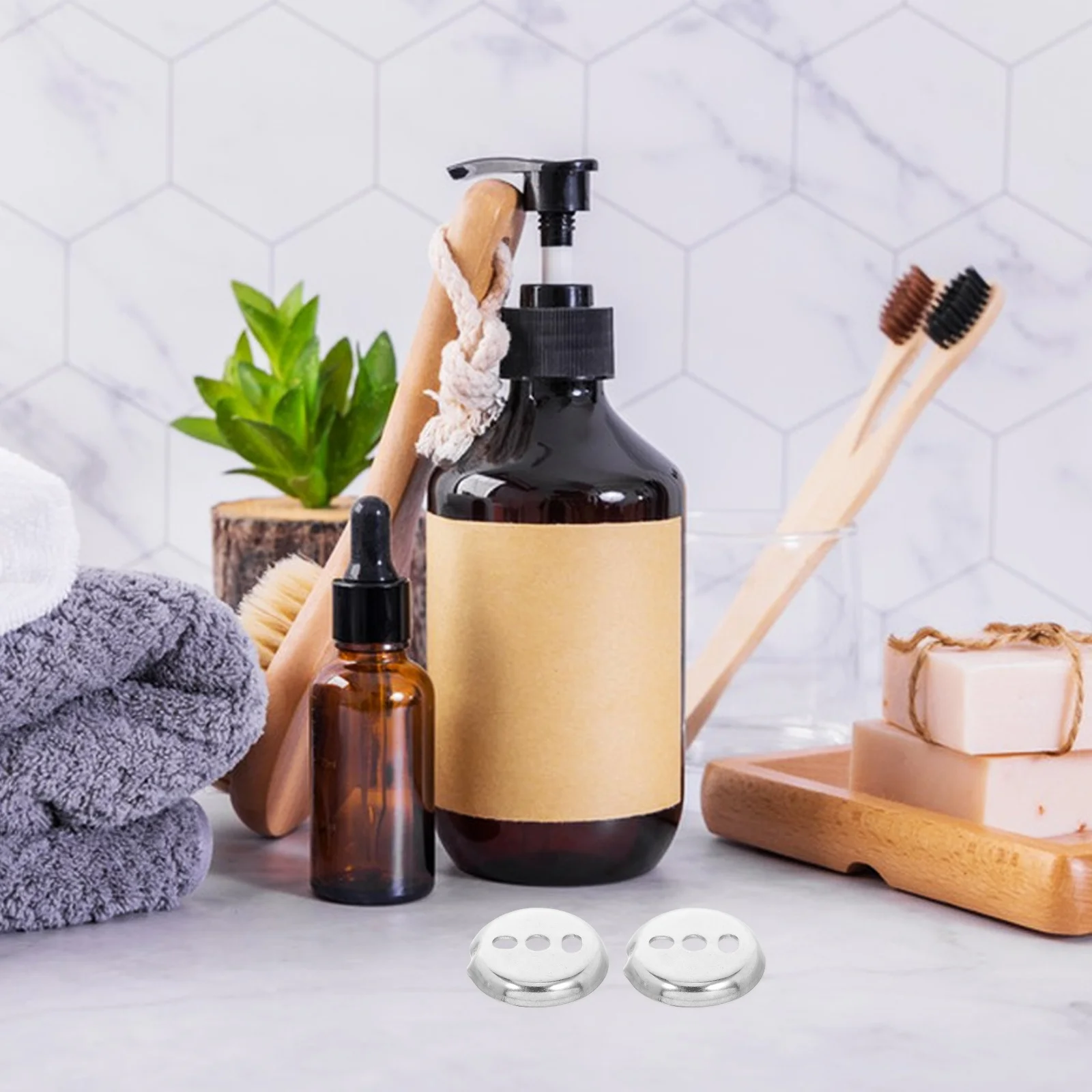 

4Pcs Towel Bar Supplies Bathroom Towel Rack Mounting Hardware Kit Durable Resistant to Wear and Tear Bath Accessories