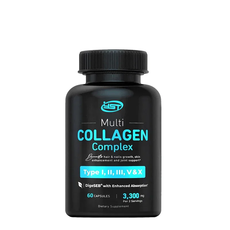 Male and Female Vitamin Collagen - Type I, II, III, V, X Various Collagen Pills - Grass Feed, Non Transgenic -60 Pills