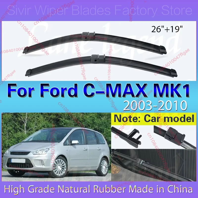 

Car Wiper Blade For Ford C-MAX MK1 2003 - 2010 Front Window Washer Windscreen Windshield Wipers Blades Accessories 2009 26"+19"