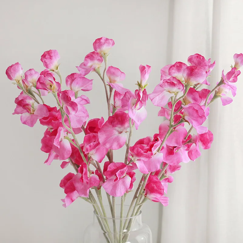 62CM Japanese Sweet Pea Flower Artificial Flower Living Room Coffee Table Hotel Wedding Decoration Photography Props Bouquet