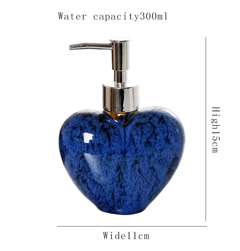 Dispensador de jabón Yaobian Love de 300ml, dispensador de loción de cerámica para baño, champú para lavado a mano, Gel de baño embotellado, dispensador separado