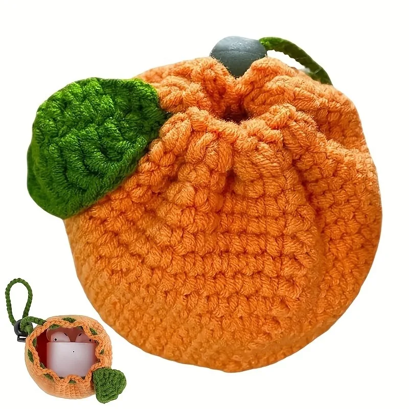 Handmade Crochet Fruit Purse, Knitted Wallet, Stylish Travel Accessory & Gift for Women, Mini Purse for Women view 2