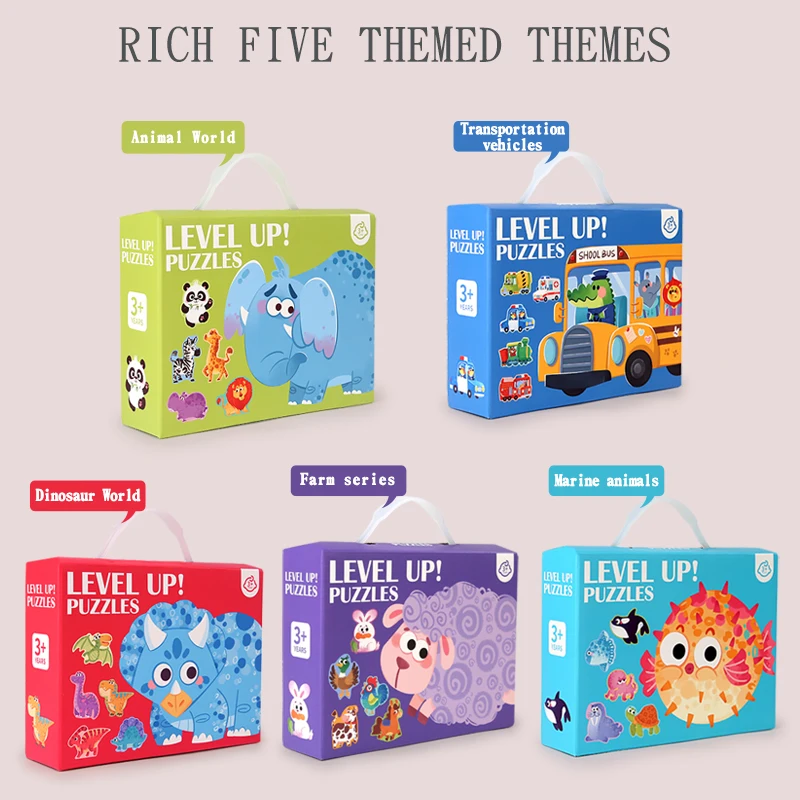 Mooie Houten Cartoon Dier Legpuzzels Spel Montessori Baby Puzzel Speelgoed Voor Kleuterschool Kind Vroeg Leren Onderwijs