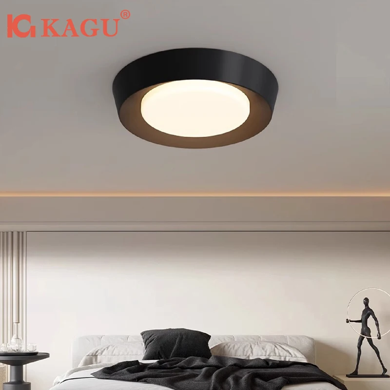 

Round LED Ceiling Light Black/White - Dimmable Surface Mounted for Bedroom Dining, Minimalist Home Lighting Fixtures