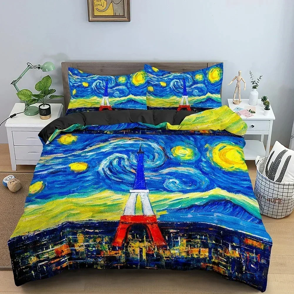 

Top Watercolor Landscape Bedding Set Soft Duvet Cover Sets Bedclothes Full Queen King Comforter Cover Girls Bedroom Decor