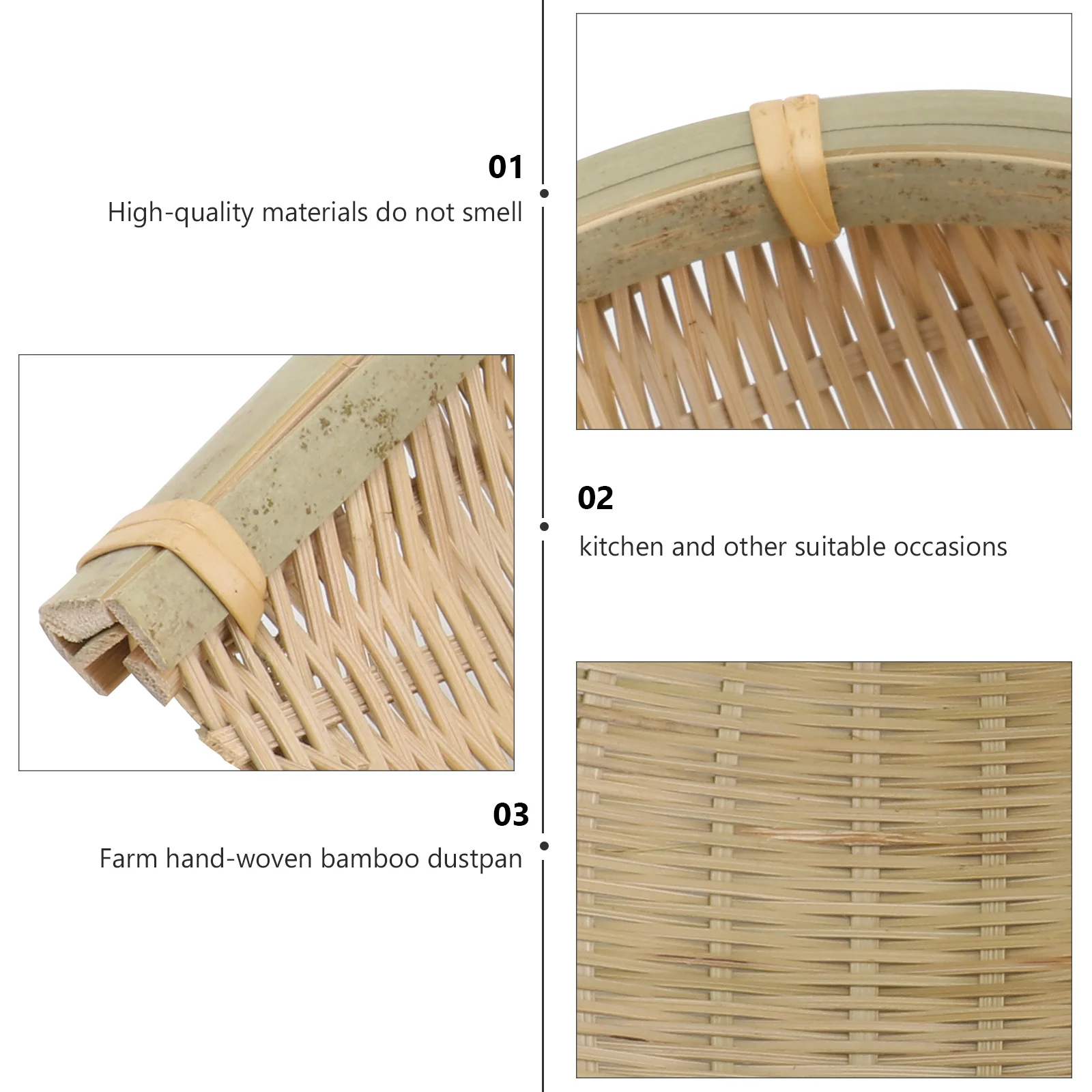 

2pcs Bamboo Woven Basket Handmade Fruit Storage Organizer Household Vegetable Holder Kitchen Decorative Container