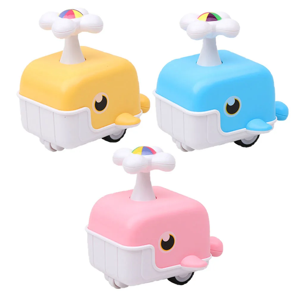 

3pcs Whale Kids Interactive Cartoon Vehicle For Children Birthday Party Favors Plastic Press Go Car No