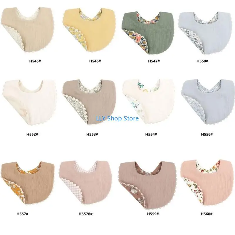 

T8UD Infant Bib Thicken Layer Bibs Burp Cloth Soft Drooling Bib Breathable Baby Bibs