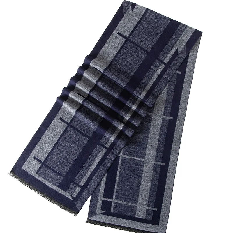 Écharpe à carreaux rayée pour hommes, Pashmina chaud, Foulard de la présidence masculine, Écharpes d\'affaires décontractées, Châle long et doux,