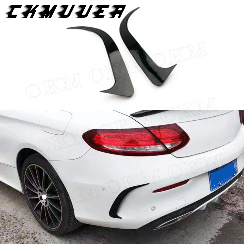 

CKMUUER ABS Gloss Black for Mercedes Benz C Class W205 C180 C200 C300 C63 AMG Coupe 2015-2021 Rear Bumper Fins Anards Splitters