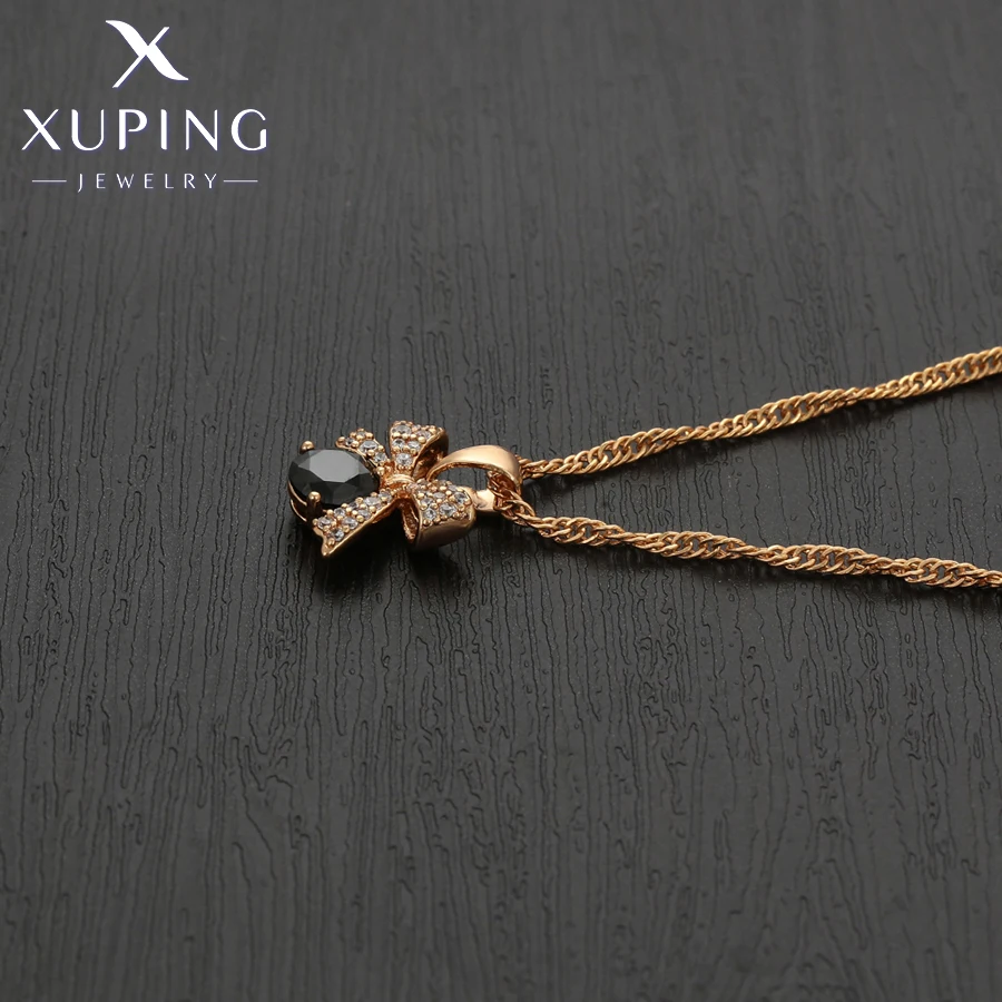 Xuping Jewelry Neu eingetroffen: Knotenförmiges goldfarbenes Ohrstecker- und Halsketten-Set für Damen, Party- und Geburtstagsgeschenk X001237881 – Detail 15