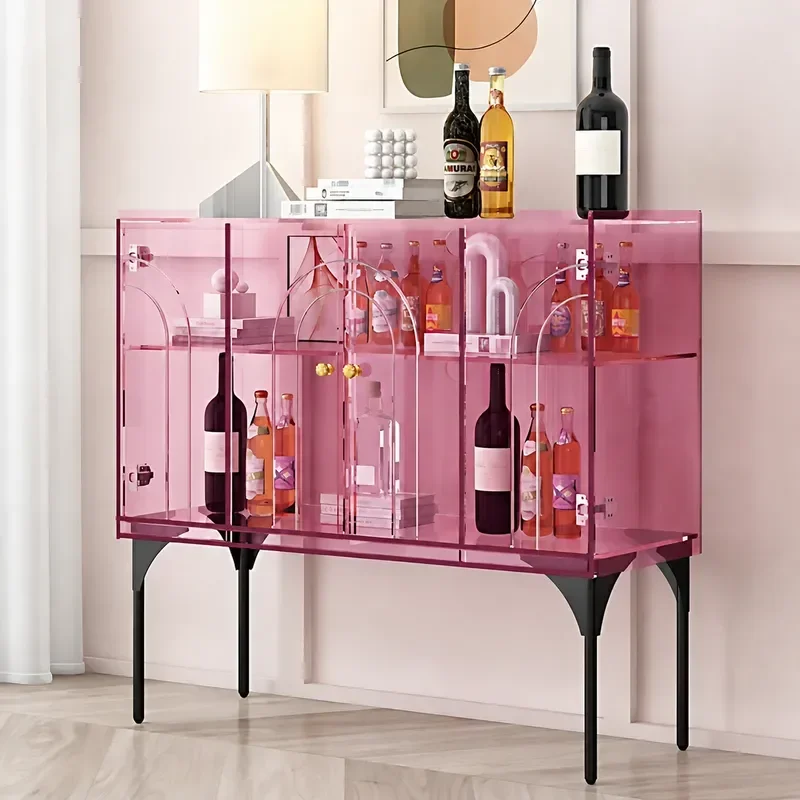 Acrylic Dining Side Cabinet Light Luxury Living Room Integrated Wall Tea Cabinet Household Bedroom Sofa Side Cabinet Wine