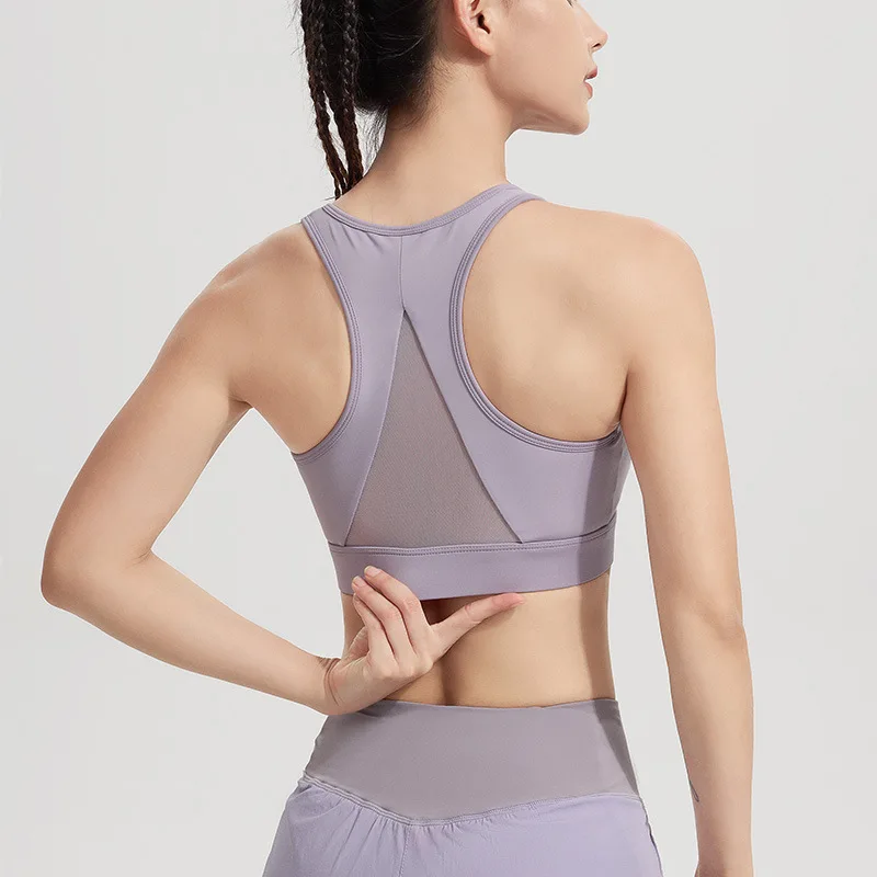 フロントジッパー スポーツブラ 衝撃吸収 スポーツ下着 ハイインパクト ヨガブラ 速乾 ランニングベスト フィットネス ヨガブラトップ レディース