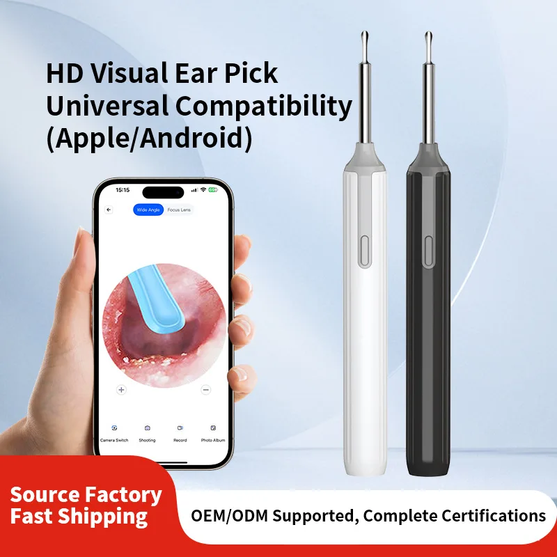 Wireless Smart Visual Ear Cleaner HD Endoscope Ear Spoon with LED Light Rechargeable Ear Pick for Kids Compatible with Phone