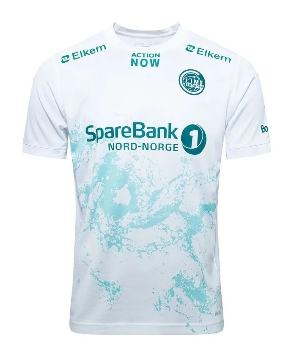 25-26 Bodø/Glimt Home and Away قمصان كرة القدم تي شيرت ثلاثية الأبعاد مطبوعة قصيرة الأكمام تي شيرت رياضي نفس الكبار والأطفال