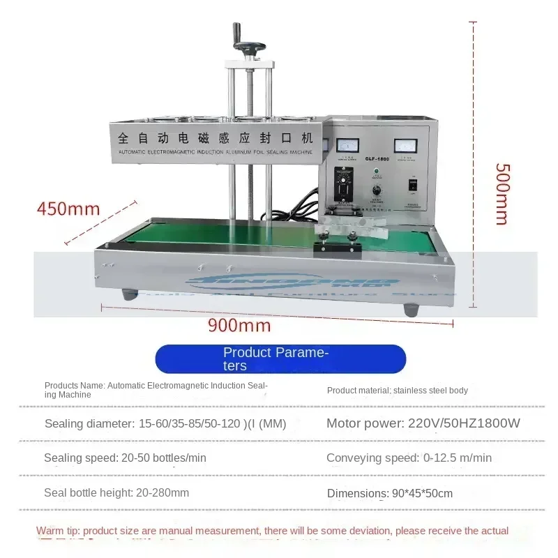 Automatische Continue Sealer Elektromagnetische Inductie Sluitmachine Aluminiumfolie Fles Dop Sealer