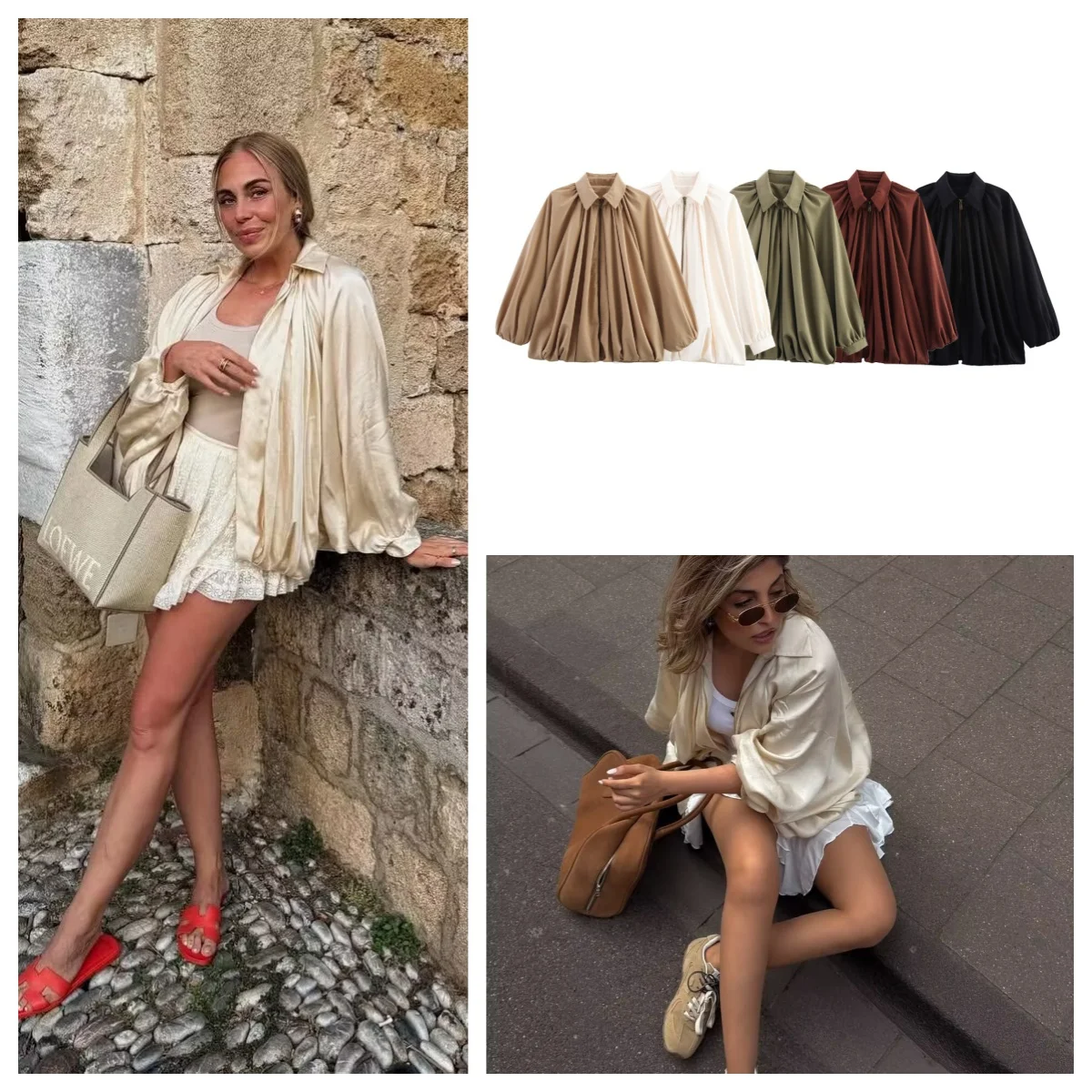 

European and American style early autumn new loose casual jacket coat niche design retro top