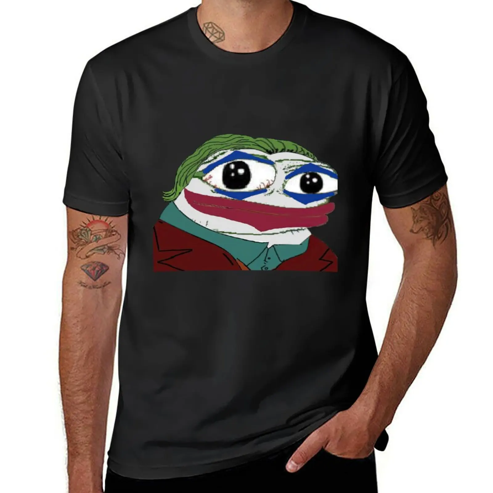 

Clown Pepe Meme Sticker T-Shirt for a boy summer tops animal prinfor boys blanks clothes for men