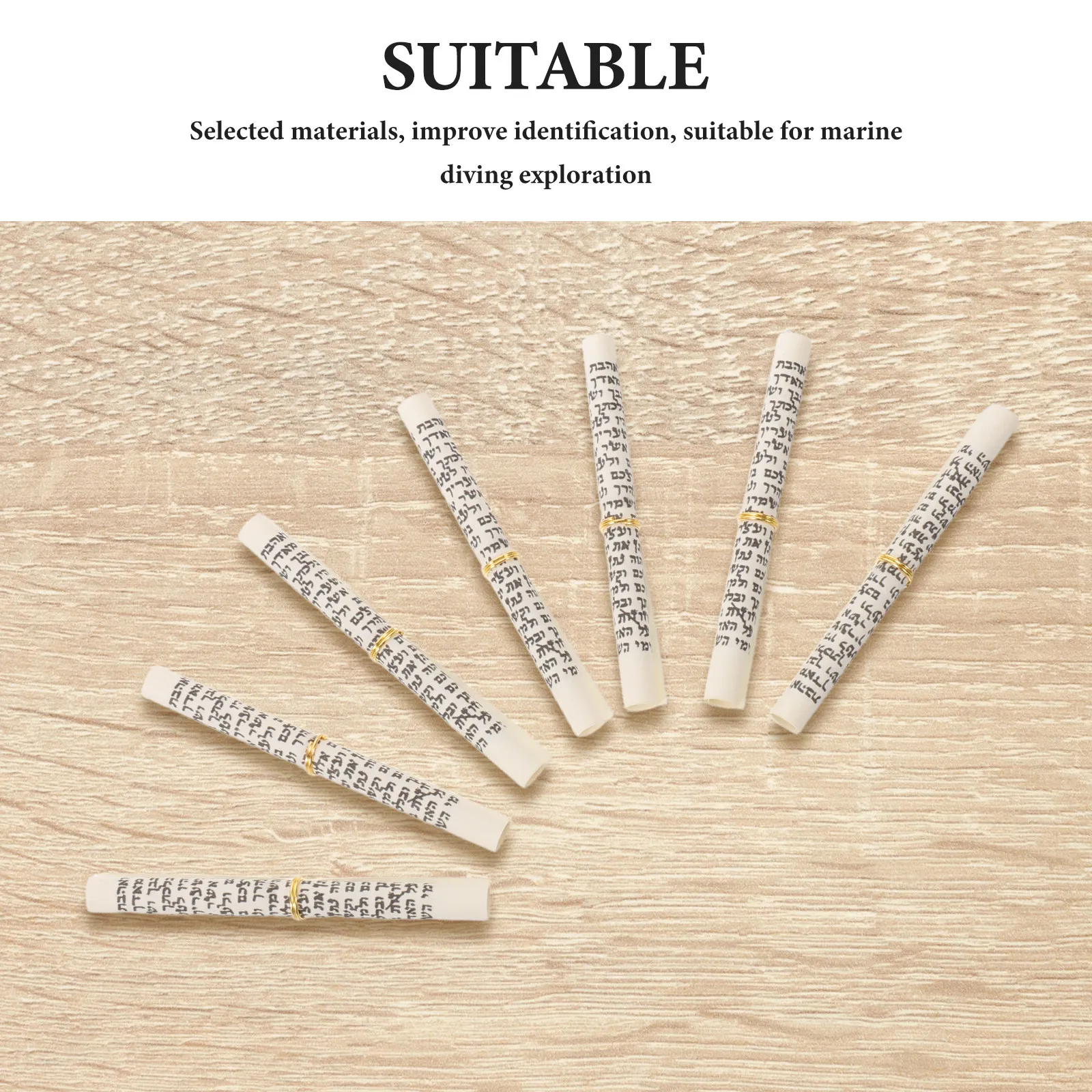 15Pcs Jewish Mezuzah Paper Scroll Hebrew Home Blessing Rolled Parchment Scroll Door Decoration Set Golden Hoop