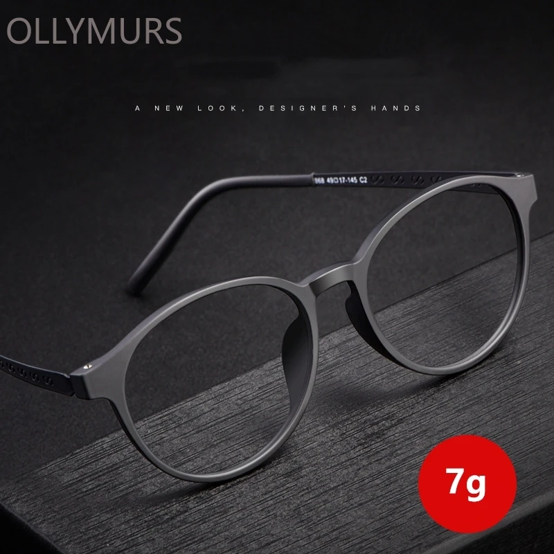 

OLLYMURS легкая удобная TR90 круглая оправа для очков в стиле ретро мужская оправа для очков из чистого титана оптическая оправа для очков по рецепту женская 8868T