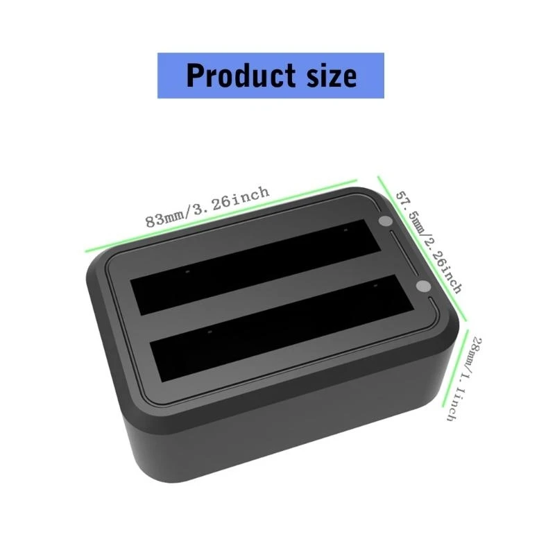 Y2GD اثنين من فتحة الشاحن السريع Dock ABS Battery Hub لكاميرا 360 الحركة