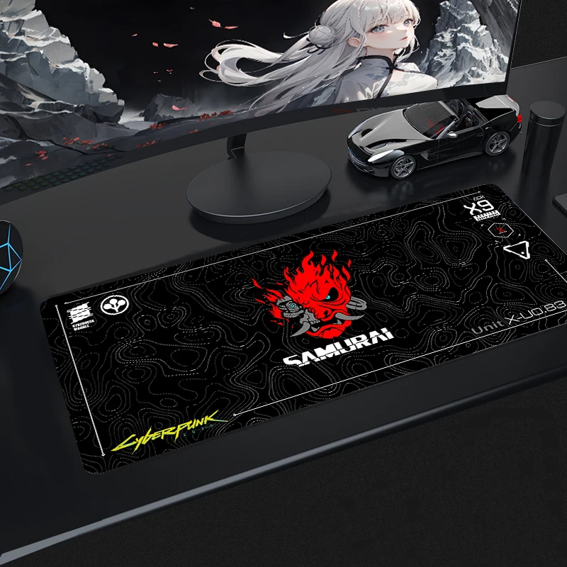 Cyberpunk Computer Mat Black Mouse Pad 900 × 400 Kawaii Large Soft Office Desk Accessories Mousepad Company Mause Ped Gamer Xxl