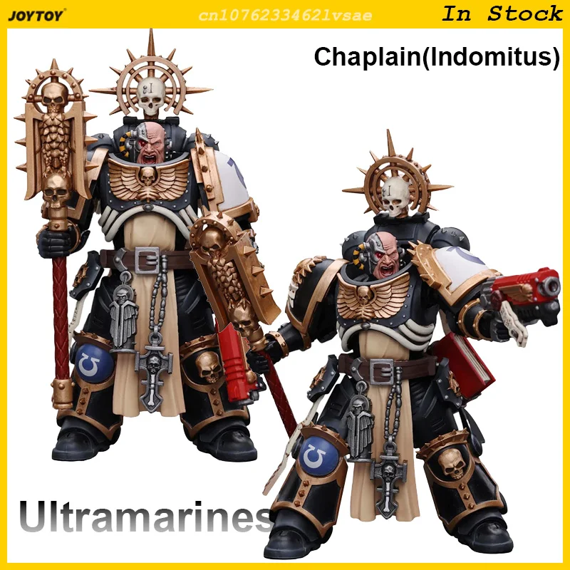 JOYTOY Warhammer 40K Ultramarines Chaplain Indomitus 1/18 Action Figures Anime 12cm Doll Legion XIIIth Model Collection Toy Gift