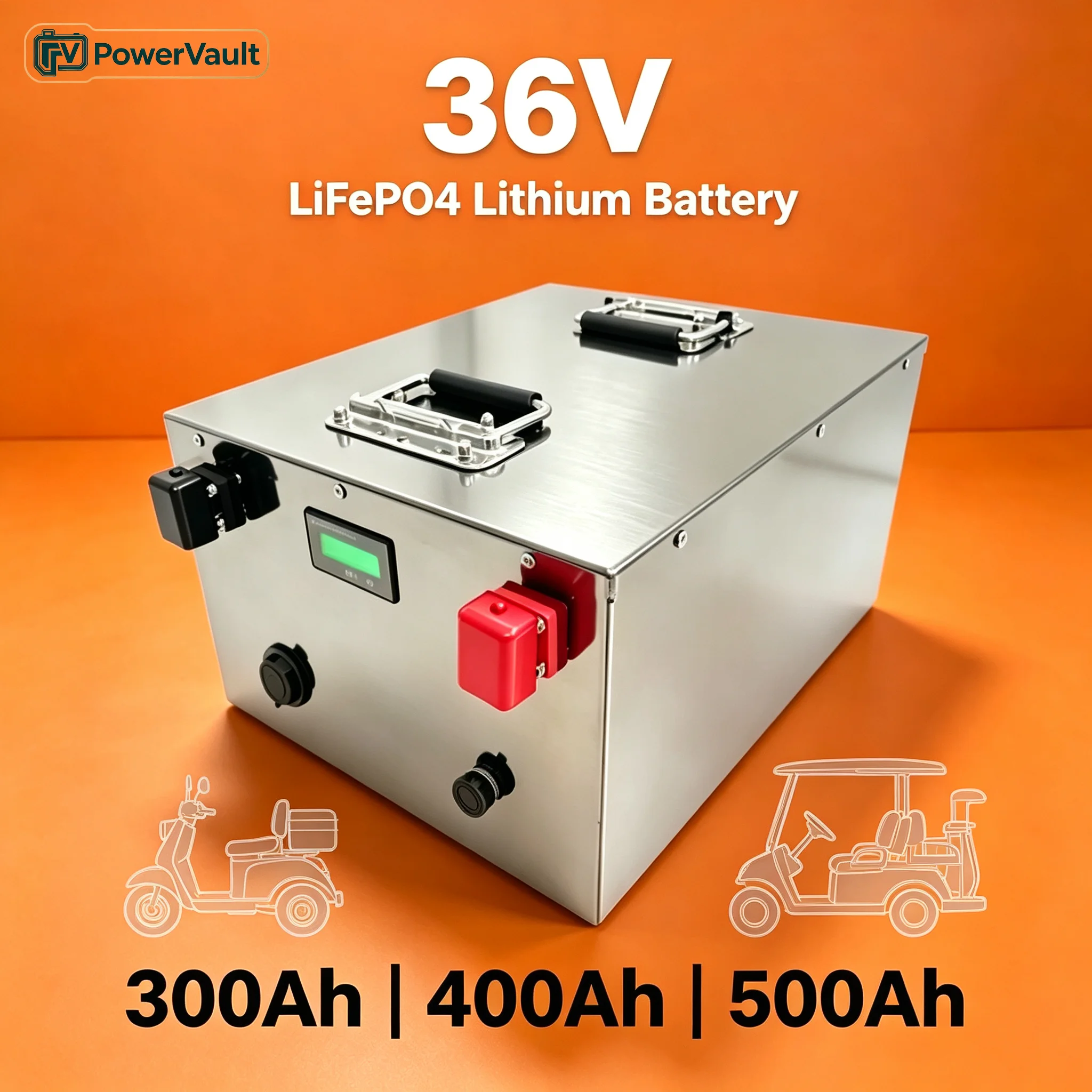 36V 300Ah  400Ah 500Ah LiFePO4 Battery for Trolling Motor Saltwater Freshwater Boat Lithium Iron Phosphate