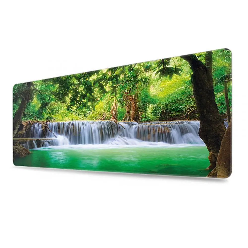 waterfall Mouse Pad XXL Non-slip MousePad Landscapes Minimalist Gaming Accessories Large Desk Mat Gamer Keyboard Palymats Carpet