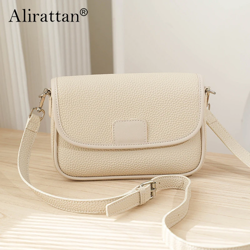 

Alirattan 2025 New Solid Color PU Crossbody Bag Women's Small Bag Women's Shoulder Bag Small Square Bag
