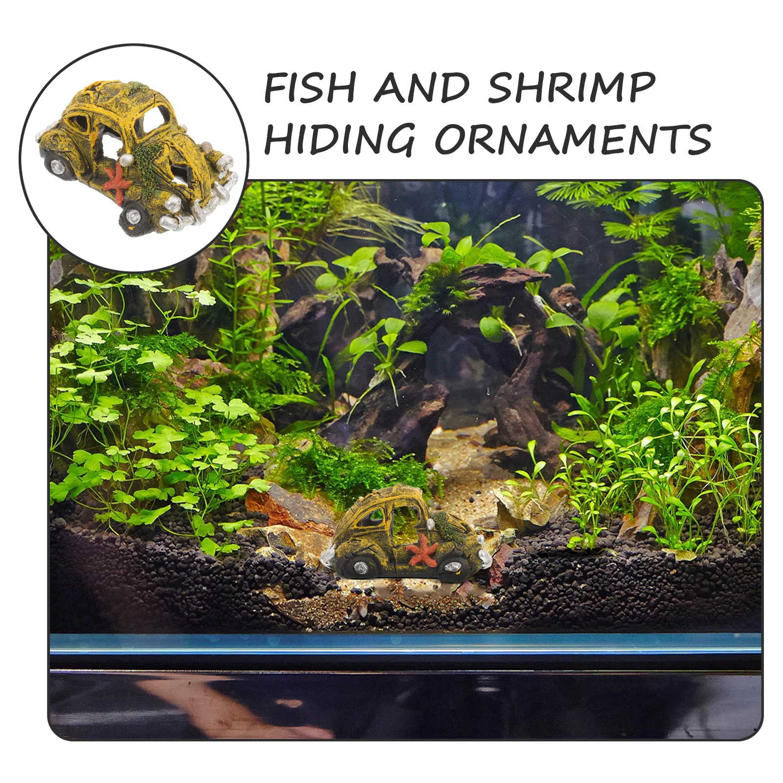 

Fish Tank Car Shape Aquarium Hiding Cave Stable Structure Easy Install Vintage Decor 120Mm Fish Hidden Cave Aquarium Decoration