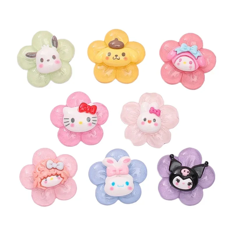 

10pcs Cartoon Transparent Sanrio Hello Ktitty Flatback Resin Charms Crafts Embellishments Diy Cabochons Decoration Accessories