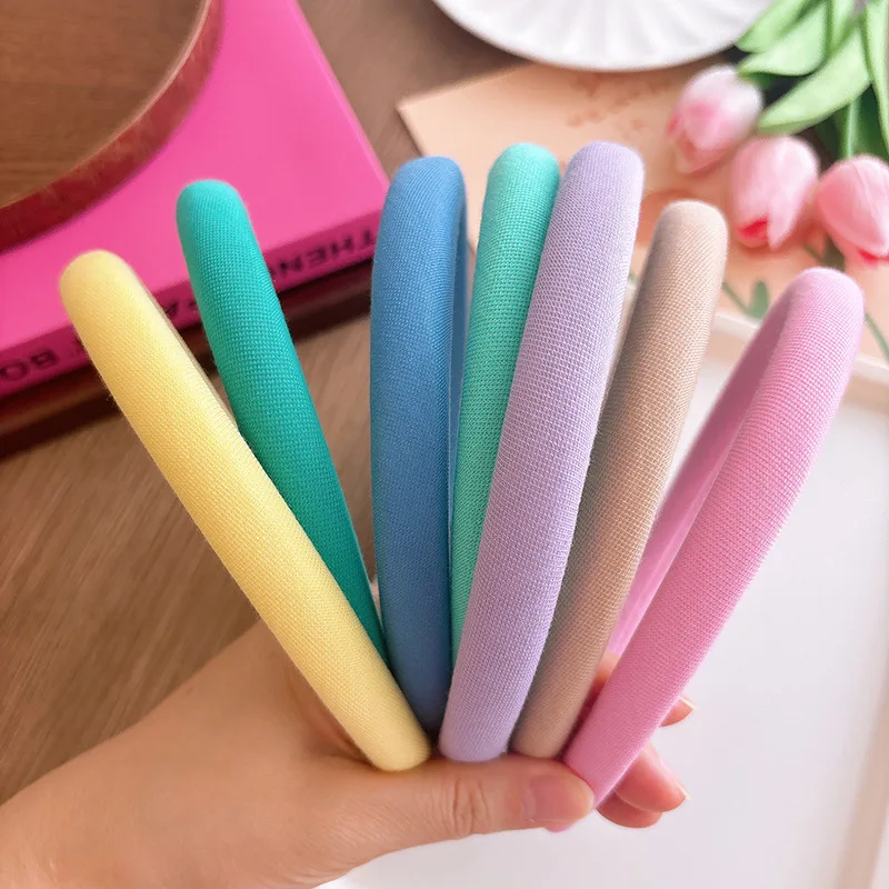 Colorful Matte Headdress Simple Basic Face-Washing Headband Temperament Hoop Wide Hairband Hair Bundle Kid's Hair Accessories