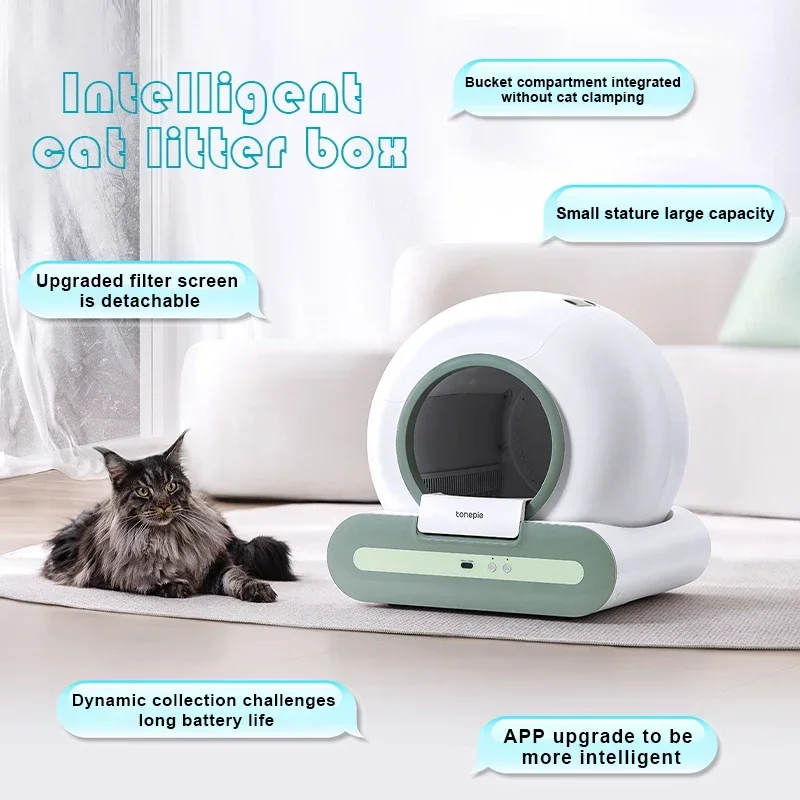 

TONEPTE 2.0 Automatic Smart Cat Litter Box Self Cleaning Large Toilet Cat Sandbox Electronic Pet Toilet