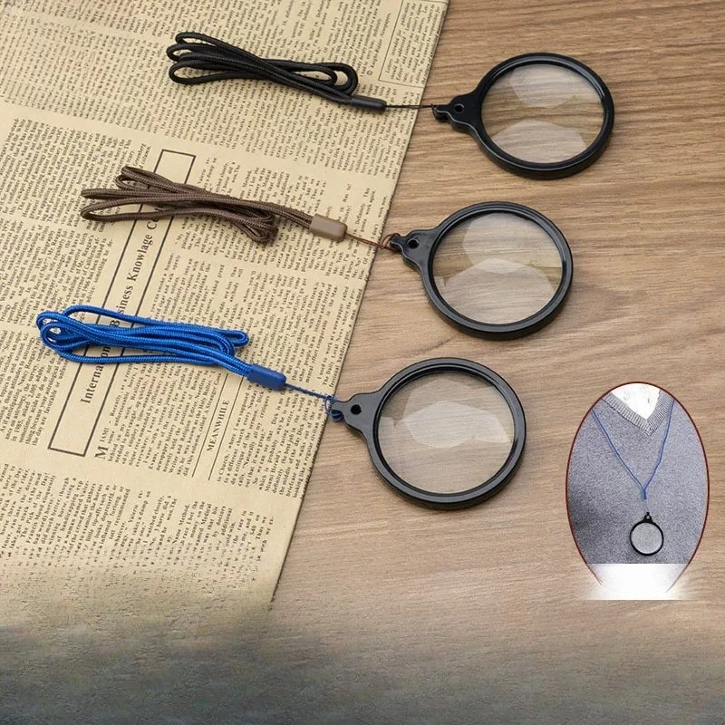 1PCS Neck-worn Magnifying Glass with Lanyard for Reading Loupe Helping Hands Magnifier