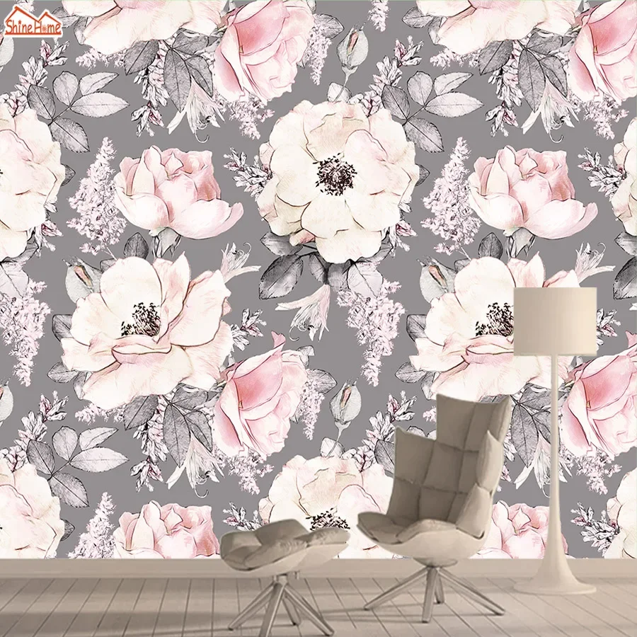 

Custom Floral Removable Accepted Rose Wallpapers for Living Room Wall Paper Papers Home Decor Flower Self Adhesive Murals Rolls