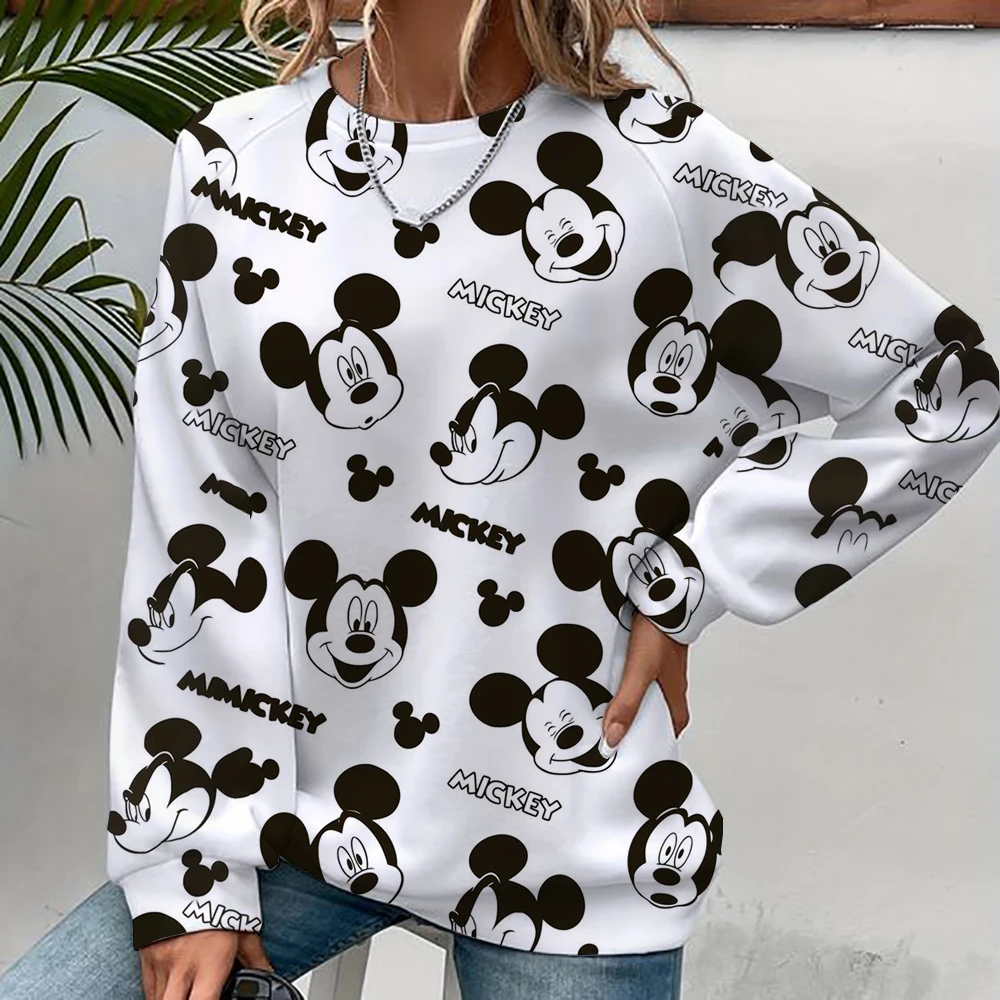 Disney Women Hoodies and Sweatshirts Mickey Mouse Fall Spring Sweatshirts Fall Spring Harajuku Long Sleeve Hoodie Clothes