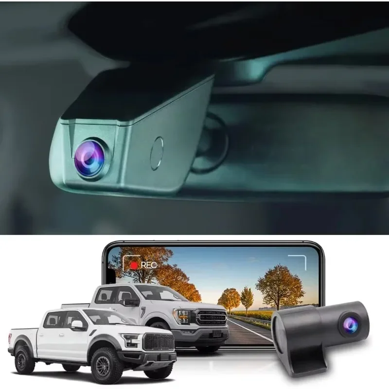 Home.Front 4K + Rear 1080P Dash Cam يناسب Ford F150 F250 2021-2024 Limited XLT XL Raptor Lariat Platinum King Ranch Tremor.NE
