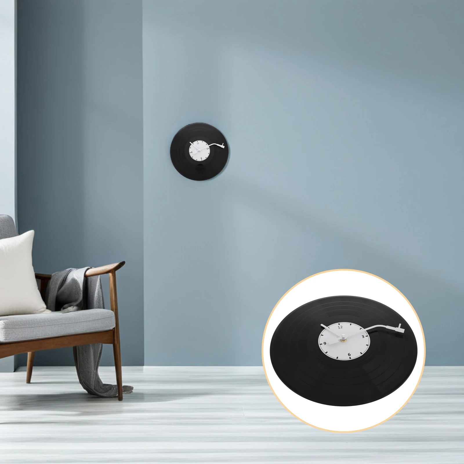 

Retro Vinyl Record Wall Clock Creative Blank Design Non Ticking Stylish For Living Room Office Study Accurate Timekeeping