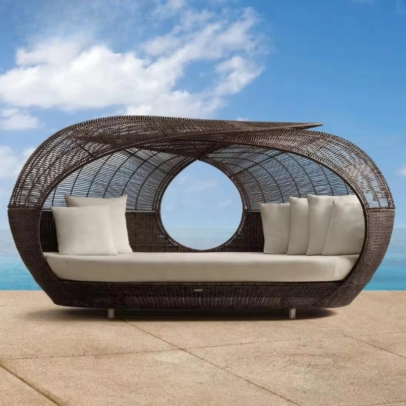 

Мебель для террасы всепогодного использования для отелей и пляжей: роскошная садовая беседка, шезлонг, пляжная кровать