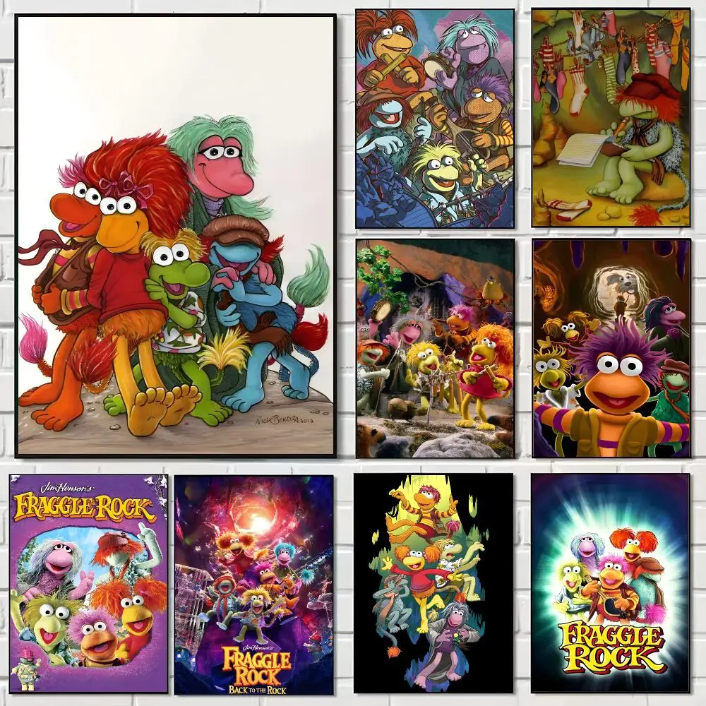 Fantasy Cartoon Fraggle Rock Poster Pegatina artistica HD autoadhesiva impermeable para salon dormitorio