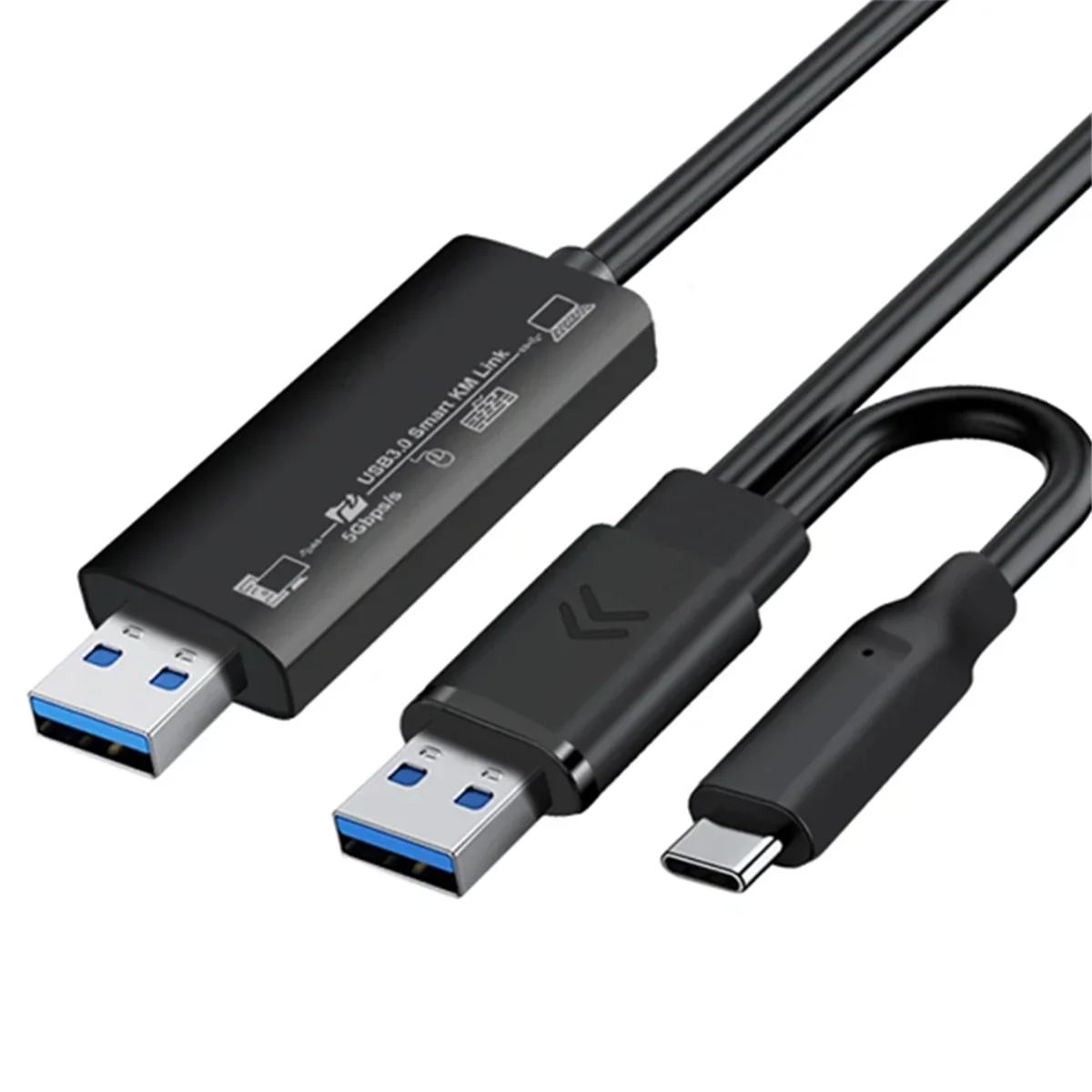 A07I Sync Data Link Mouse Keyboard Share Link USB3.0+Type-C PC to PC Network Direct File Transfer Bridge Computer Copy Cable