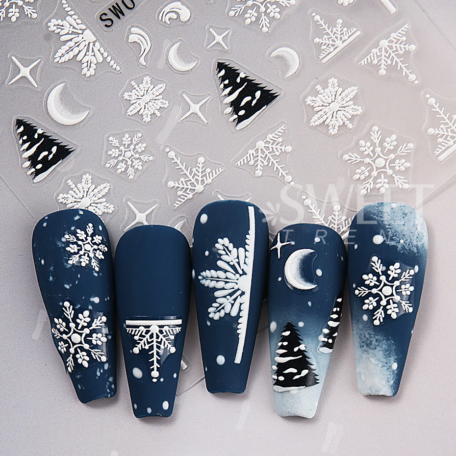 2 pezzi adesivi natalizi per nail art autoadesivi viola albero di natale fiocco lampada palla fiocco di neve decalcomanie per unghie accessori per manicure arredamento