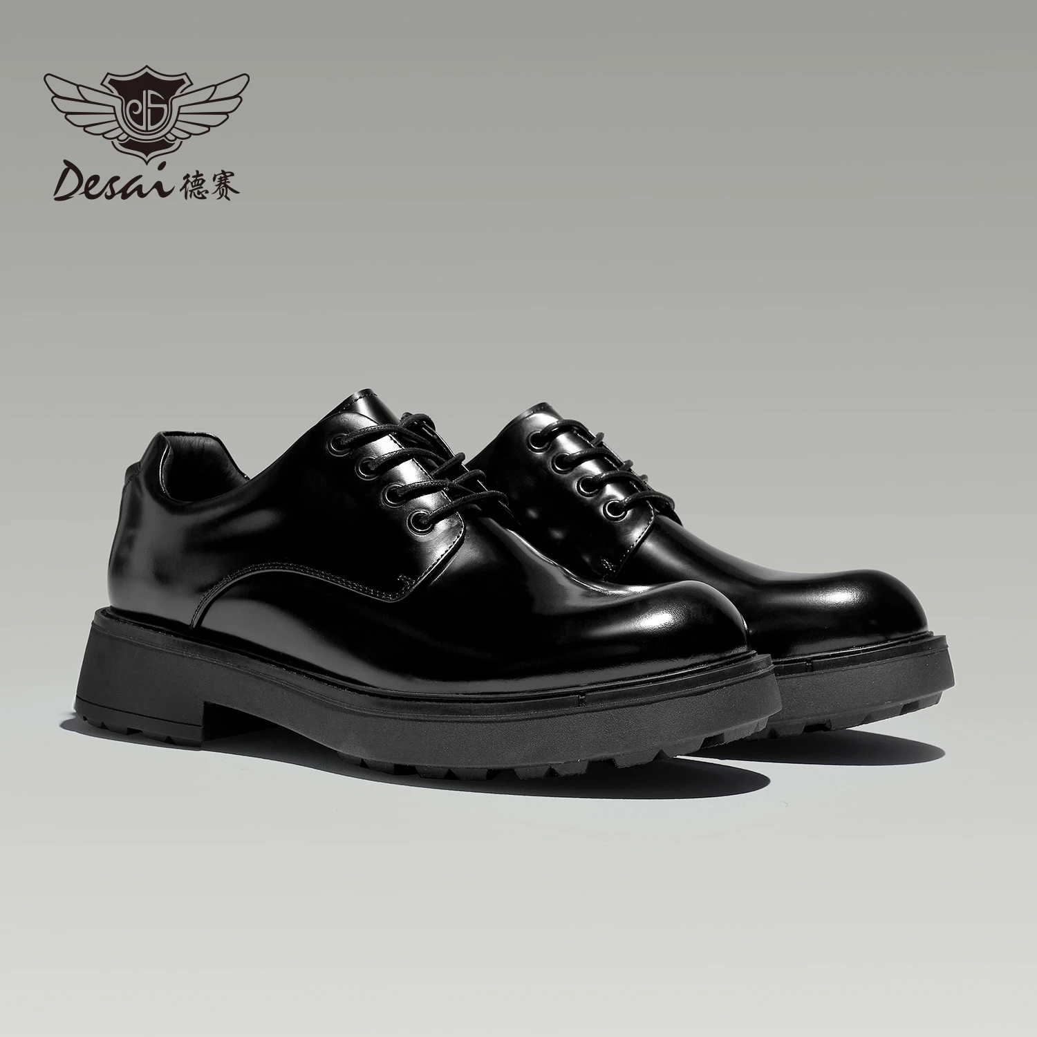 

DESAI Casual leather shoes genuine leather formal derby shoes British style commuting height increase