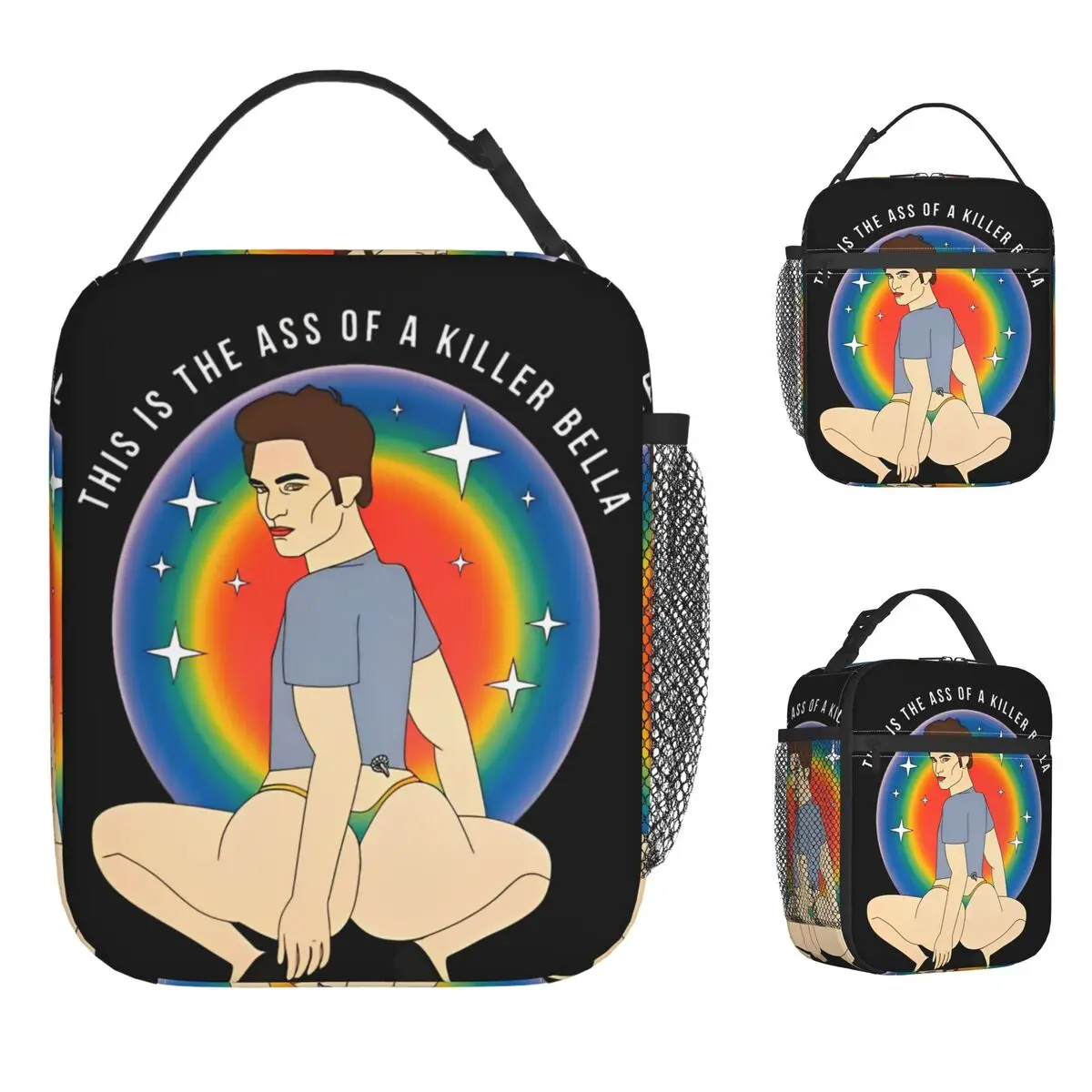 جاكوب توايلايت بيلا أين الجحيم هل كنت لوكا حقيبة الغداء صندوق الغداء المدرسية للجنسين الترفيه طباعة أكياس الغداء الحرارية