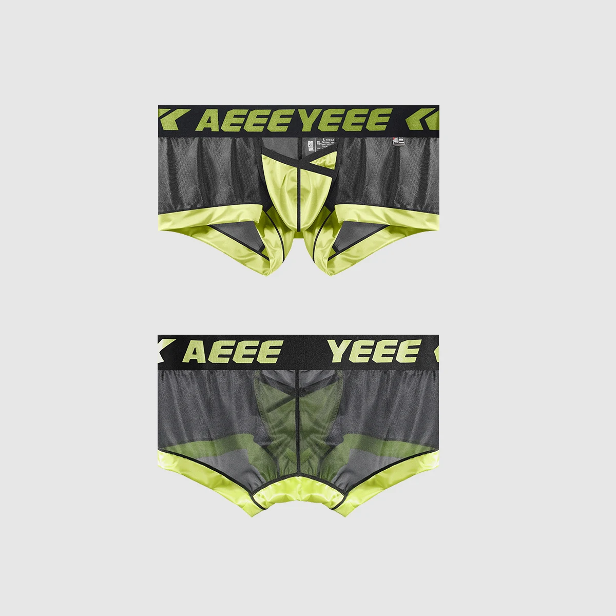 3PCS Men's Underwear Sexy Mesh-Panel Boxers Shorts Comfortable Ultra-Thin Breathable U-Shaped Pouch Underpants
