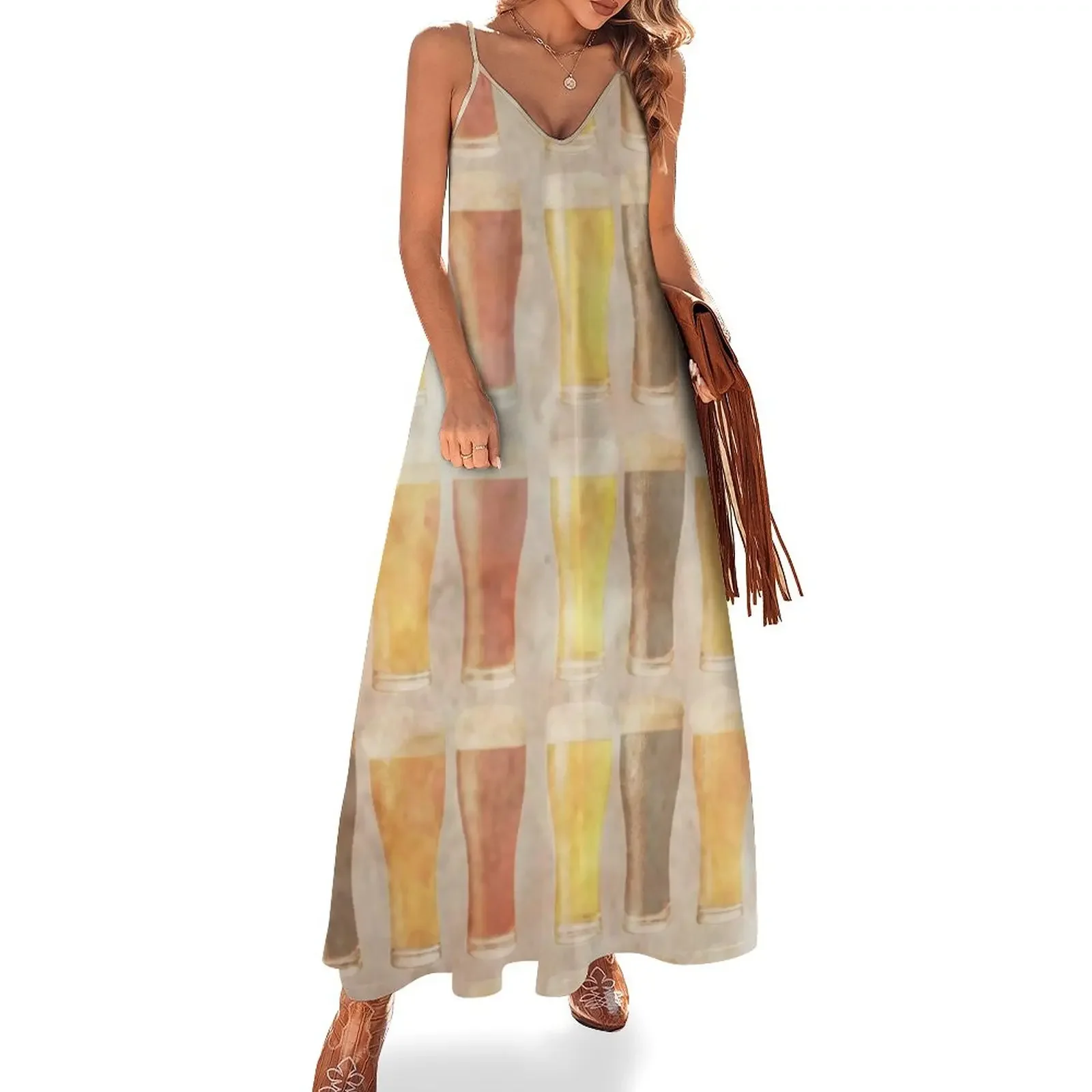 

Beer Beer Beer Sleeveless Dress Woman fashion Womens dresses Elegant gown summer dress