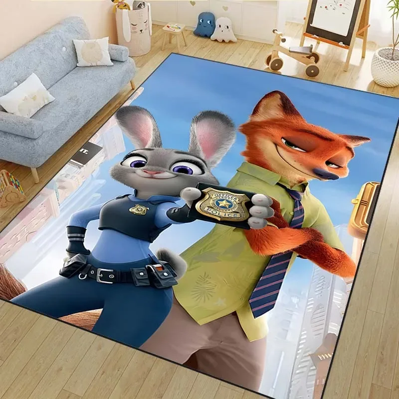 

Disney Zootopia Nick Judy Printed rug for Living Room Bedroom Carpet Bedside Bathroom Floor Mat Area Rug Kid's Room Play Mat