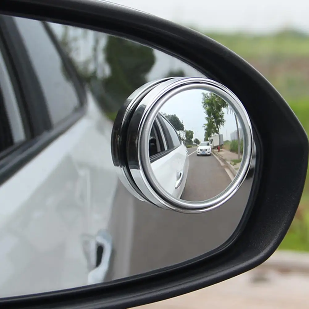 2Pcs Blind Spot Mirror 360 Degree Rotation Wide Angle Waterproof Car Convex Parking Mirror Driving Safety Convex Mirror